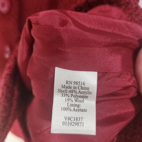 Coldwater Creek Women's Wine Short Sleeve Blazer, Size 14 - Picture 5 of 10